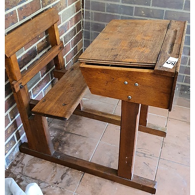Vintage Tasmanian Oak School Desk