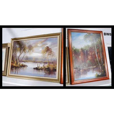 Two Vintage Landscape Oils on Board - Both Signed Lower Left (2)