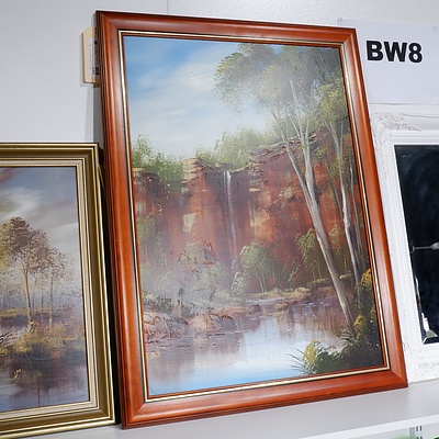 Two Vintage Landscape Oils on Board - Both Signed Lower Left (2)