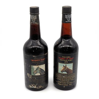 Yalumba Racing Series Vintage Port 'Without Fear' 1976 and 'Family of Man' 1978 (2)