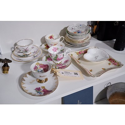 Assorted Trios, Cups & Saucers, Pin Dishes and Plates including Royal Doulton and Royal Albert