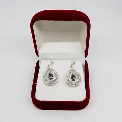 Sterling Silver and CZ Ring with Matching Earrings