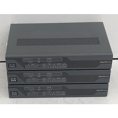 Cisco Assorted 800 Series Routers - Lot of Three