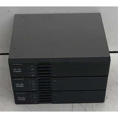 Cisco 860 Series Integrated Services Routers - Lot of Three