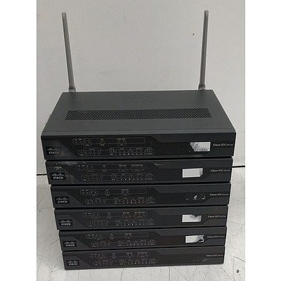 Cisco (C881G-U-K9 V01) 800 Series Router - Lot of Six