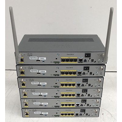 Cisco (C881G-U-K9 V01) 800 Series Router - Lot of Six