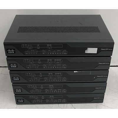 Cisco (C881G-U-K9 V01) 800 Series Router - Lot of Five