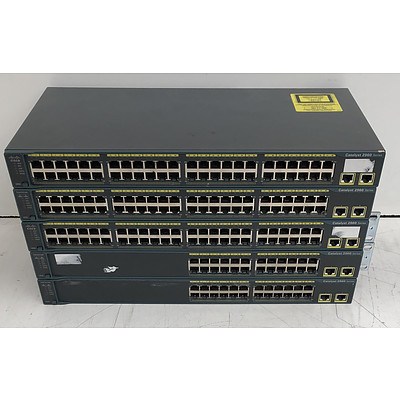 Cisco Catalyst Assorted 2960 Series Ethernet Switches - Lot of Five