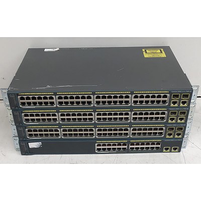 Cisco Catalyst Assorted 2960 Series Ethernet Switches - Lot of Four