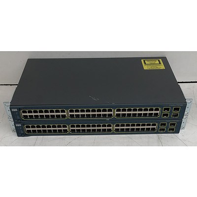 Cisco Catalyst (WS-C3560-48TS-S V02) 3560 Series 48-Port Ethernet Switch - Lot of Two