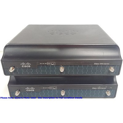 Cisco (CISCO1941W-N/K9 V06) 1941 Series Integrated Services Router - Lot of Two