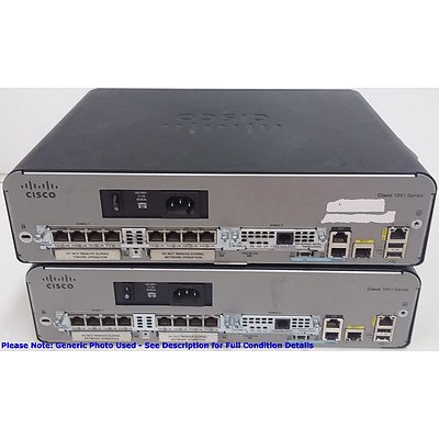 Cisco (CISCO1941W-N/K9 V5) 1941 Series Integrated Services Router - Lot of Two