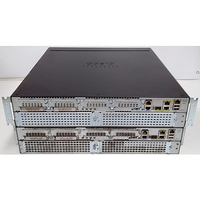 Cisco (CISCO2921/K9 V08) 2921 Series Integrated Services Router - Lot of Two