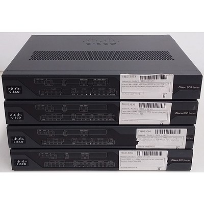 Cisco (C881G-U-K9 V01) 880G Series Ethernet Security Integrated Services Router - Lot of Four