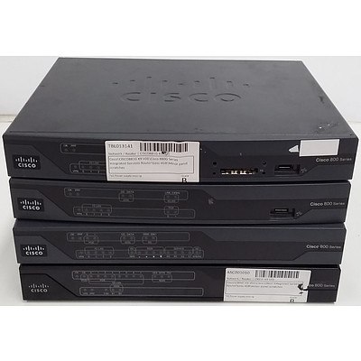Assorted Cisco 800 Series Router - Lot of Four