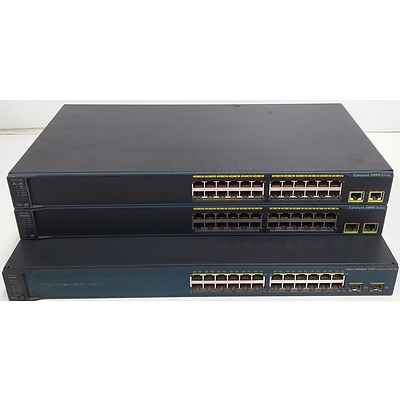 Assorted Cisco 24 Port Managed Switches - Lot of Three
