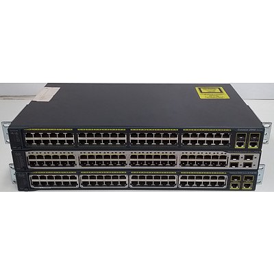 Assorted Cisco 48 Port Managed Switches - Lot of Three