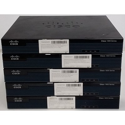 Cisco (CISCO1921/K9 V05) 1921 Series Integrated Services Router - Lot of Five