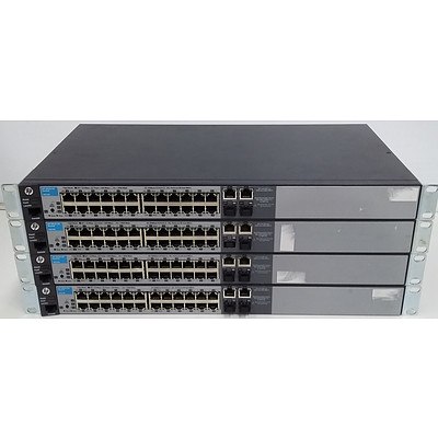 HP (J9019B) ProCurve 2510-24 24 Port Managed Fast Ethernet Switch - Lot of Four