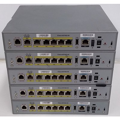 Cisco (CISCO867VAE-K9 V01) 860VAE Series Integrated Services Router - Lot of Five