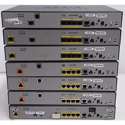 Assorted Cisco 880 Series Integrated Services Routers- Lot of Seven