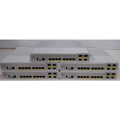 Cisco (WS-C3560CG-8PC-S V03) Catalyst 3560-CG Series PoE 8 Port Managed Gigabit Ethernet  Switch - Lot of Five