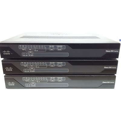 Cisco (C897VAW-E-K9 V01) C890 Series Integrated Services Wireless Router - Lot of Three