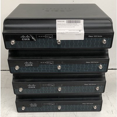 Cisco (CISCO1941W-N/K9) 1941 Series Integrated Services Router - Lot of Four