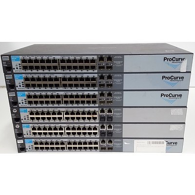HP (J9019B) ProCurve 2510-24 24 Port Managed Fast Ethernet Switch - Lot of Six