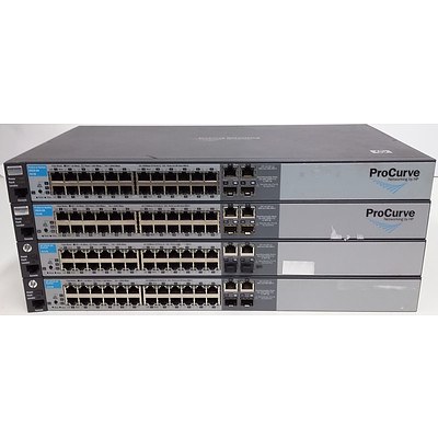 HP (J9019B) ProCurve 2510-24 24 Port Managed Fast Ethernet Switch - Lot of Four