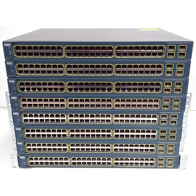 Cisco Catalyst (WS-C3560-48PS-S) 3560 Series 48-Port Ethernet Switches - Lot of Eight