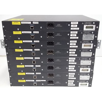 Cisco Catalyst (WS-C3560-48PS-S) 3560 Series 48-Port Ethernet Switches - Lot of Eight