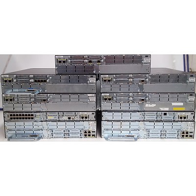 Cisco 3800 & 2800 Series Integrated Services Routers with Modules and Compact Flash - Lot of Nine