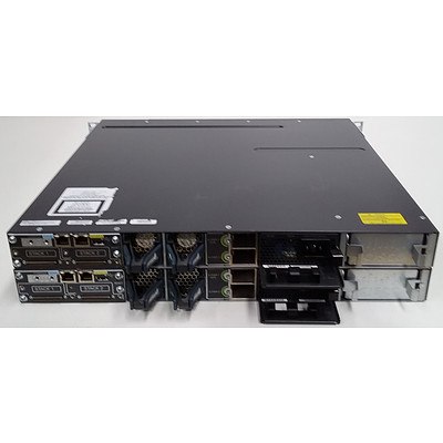 Cisco (WS-C3750X-24T-L V02) (WS-C3750X-24P-L V02) Catalyst 3750-X Series 24 Port Managed Gigabit Ethernet Switch - Lot of Two