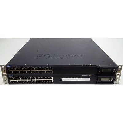 Juniper Networks EX3200-24T 8PoE 24 Port Managed Gigabit Ethernet PoE Switch - Lot of Two