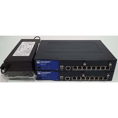 Juniper Networks (SRX210HE2-POE) SRX210 Services Gateway Gigabit Ethernet PoE Security Appliance - Lot of Two