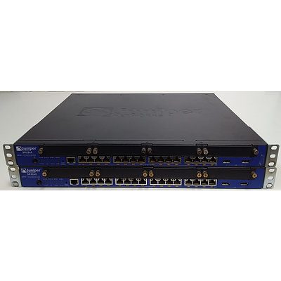 Juniper Networks (SRX240H-POE) SRX210 Services Gateway Gigabit Ethernet PoE Security Appliance - Lot of Two