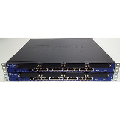 Juniper Networks (SRX240H-POE) SRX210 Services Gateway Gigabit Ethernet PoE+ Security Appliance - Lot of Two