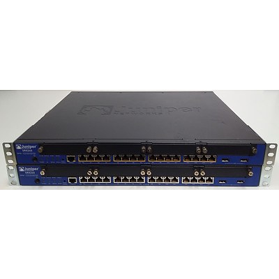 Juniper Networks (SRX240H) SRX210 Services Gateway Gigabit Ethernet Security Appliance - Lot of Two