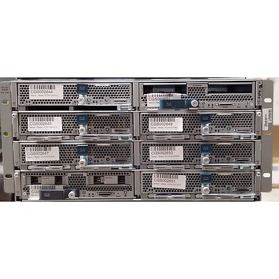 Cisco (N20-C6508) UCS 5108 Server Chassis and 8 Xeon Servers