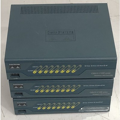 Cisco (AIR-WLC2106-K9) 2100 Series Wireless LAN Controllers - Lot of Three