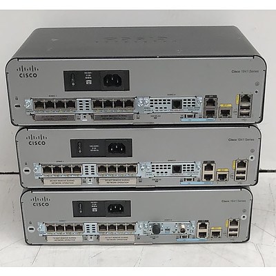 Cisco Assorted 1900 Series Integrated Services Routers - Lot of Three