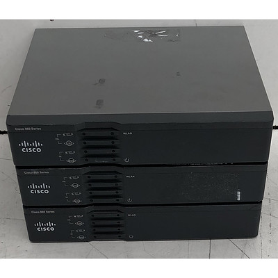 Cisco (C867VAE-W-E-K9 V01) 860 Series Integrated Services Routers - Lot of Three