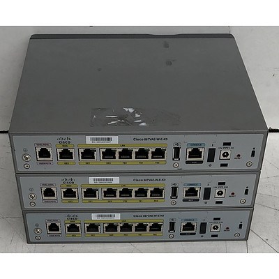 Cisco (C867VAE-W-E-K9 V01) 860 Series Integrated Services Routers - Lot of Three