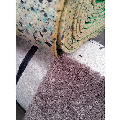 Large Roll Of Light Brown Carpet And Underlay