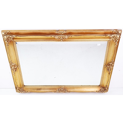 Antique Style Giltwood and Gesso Bevel Edged Mirror