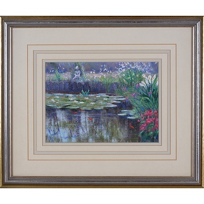 Judy McConchie (born 1930), Untitled (Pond and Waterlillies), Pastel on Paper
