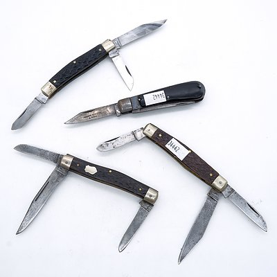 Four Vintage Pocket Knives including Henry Baker and Joseph Rodgers & Sons