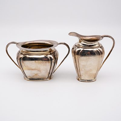 Roberts & Belk Silver Plated Creamer Jug and Sugar Bowl Retailed for Fairfax and Roberts