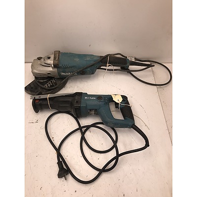 Makita Electric Reciprocating Saw and Nine Inch Grinder